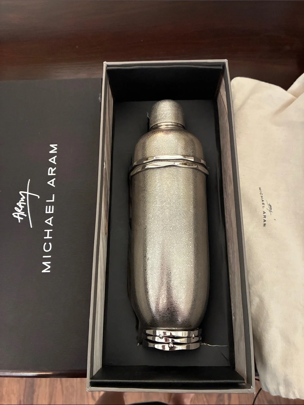 Michael Aram Silver-Textured Cocktail Shaker
